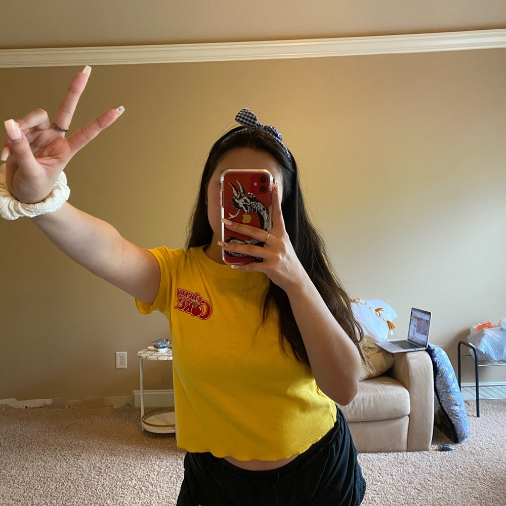 Yellow crop top